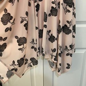 Pink halter dress w/black roses